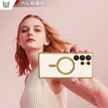 Чехол для Samsung Galaxy S24 Ultra 5G Mag Safe Glamour Case + стекло для экрана