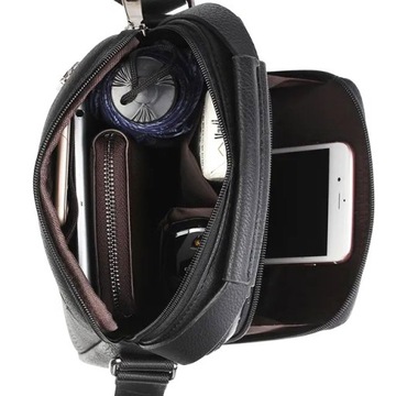 МУЖСКАЯ СУМКА С КАРМАНОМ ЧЕРНАЯ