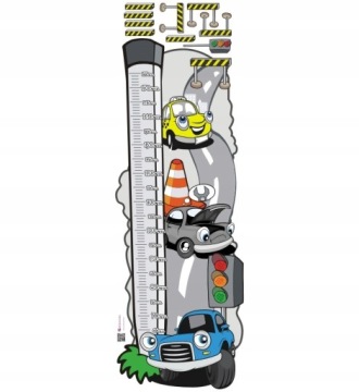 Наклейка для детей - Таблица роста - Автомобили