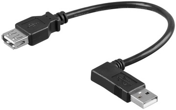 Kabel przedłużacz USB 2.0 Hi-Speed 90° 0.15m