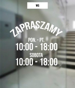 Наклейка на окно ЧАСЫ РАБОТЫ | 30х25 см