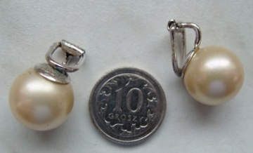 7365. Серебряные зажимы с жемчугом