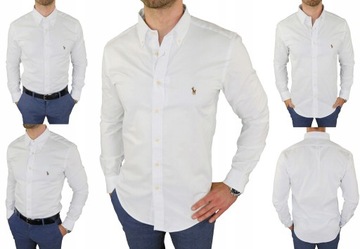 6 KOSZULA RALPH LAUREN POLO BIAŁA OXFORD SLIM L