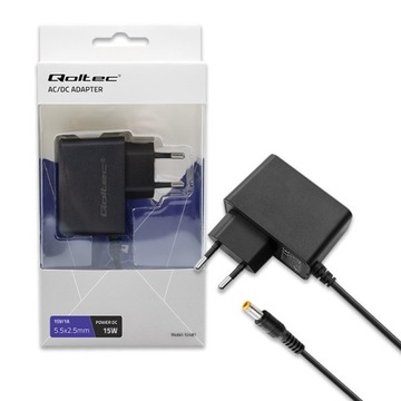 Qoltec Zasilacz wtyczkowy 15W 15V 1A 5.5*2.5