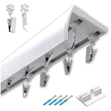 SZYNA SUFITOWA ALUMINIOWA PODWÓJNA Z OSŁONĄ 210cm SLIM KOWALSKI