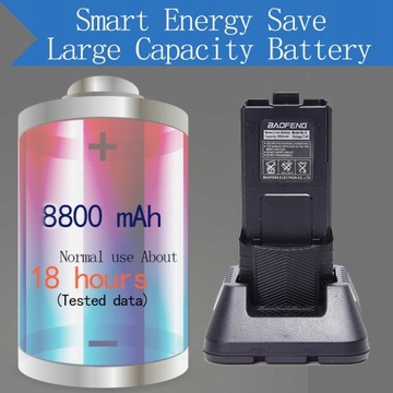Krótkofalówka Baofeng UV-5R 10W 8800mAh czarny