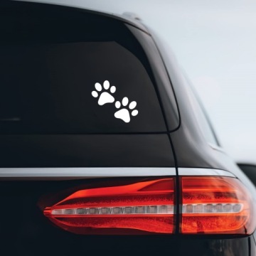 Наклейка на автомобиль с декоративными отпечатками лап — для любого автомобиля