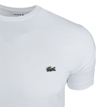 Lacoste Koszulka męska T-shirt męski Biały 100% Bawełna r. XXL