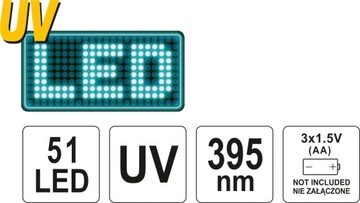 ТЕСТЕР КОНДИЦИОНЕРА ВОЗДУХА ФОНАРЬ UV 51 СВЕТОДИОДНЫЕ ОЧКИ YATO