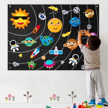 Tablica Edukacyjna Z Filcu Dla Dzieci Z Kreskówek