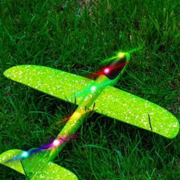 БОЛЬШОЙ ПЛАНЕР ИЗ ПЕНОСТРОЕНИЯ СВЕТОДИОДНЫЕ ФАРЫ FOAM JET DART