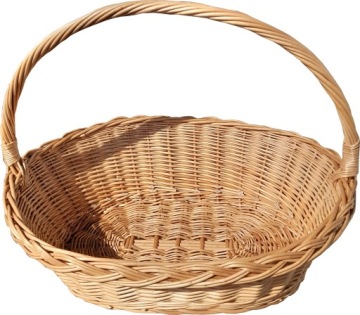 KOSZ PREZENTOWY DELIKATESOWY BIAŁY WIKLINOWY KOSZYK ŚLUB WESELE URODZINY