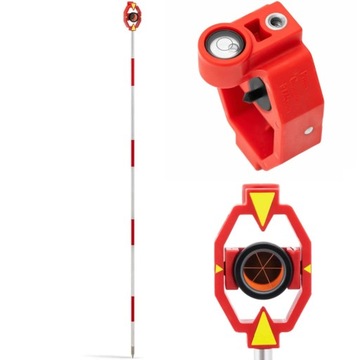 Mini pryzmat lustro dalmiercze geodezyjne z tyczką miedziowane śr. 2,54 cm