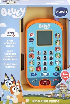 Bluey Telefon dla dzieci VTech Bingo Ring RIng Phone Niebieski 6 zabaw
