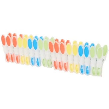 PLASTIKOWE SPINACZE DO UBRAŃ KLAMERKI PODGUMOWANE MOCNE 18szt DUŻE kolorowe