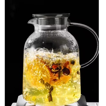 Кувшин из термостойкого стекла для воды, соков, напитков, чая, ЧЕРНЫЙ, 2 л