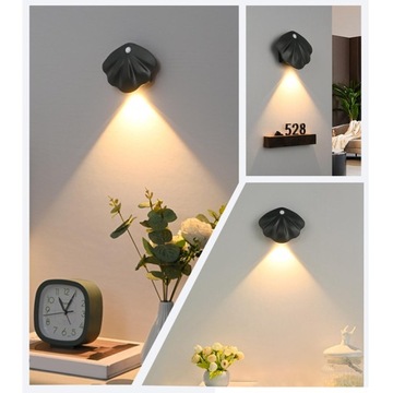 Lampy ścienne LED Motion Lampki łazienkowe Lampka nocna Sypialnia czarna