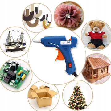 ПИСТОЛЕТ ДЛЯ КЛЕЕНИЯ 7 ММ + 50 ЦВЕТНЫХ КЛЕЕВЫХ КАЛИЧКОВ С БЛЕСКАМИ