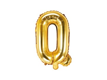 Balon foliowy Litera Q, 35cm, złoty