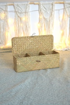 ПЛЕТЕНЫЙ ОРГАНАЙЗЕР МОРСКОЙ ТРАВЫ 3 ОТДЕЛЕНИЯ КОРЗИНА BOHO NATURAL