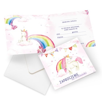 Zaproszenie na Urodziny Jednorożec Unicorn Roczek