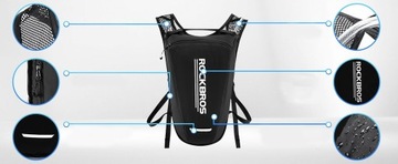 ROCKBROS сверхлегкий спортивный велосипедный рюкзак с набором бутылок для воды на 2 л.