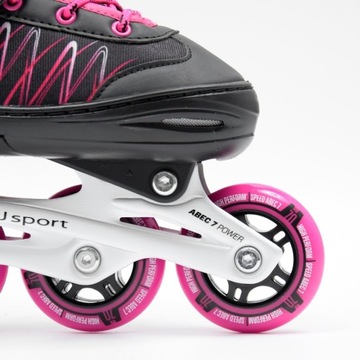 Регулируемые роликовые коньки 2 в 1. SMJ sport LEA размеры 30-33 розовый