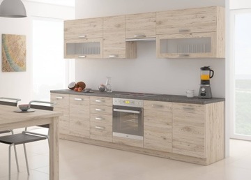 Zestaw mebli kuchennych 260 cm BORNO bordeaux