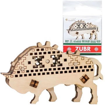 Eco-Wood Drewniane Puzzle 3D Żubr