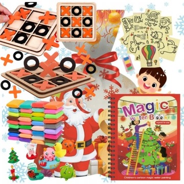 PACZKI PACZKA NA MIKOŁAJA PIANKOLINA KOLOROWANKA WODNA PIASKOWANKI L83