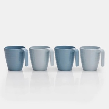 FLAMEFIELD SHADES OF BLUE STACKING MUGS 4PK: zestaw kubków melaminowych