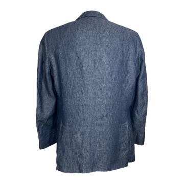 ERMENEGILDO ZEGNA Męska Niebieska Lniana Marynarka 10 Pockets Jacket r. 52R