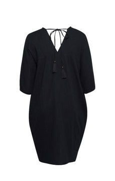 TUNIKA SUKIENKA CZARNA LATO BAWEŁNA ADIA PLUS SIZE A060 52