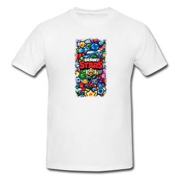 KOSZULKA T-SHIRT DZIECIĘCA BIAŁA [S] 128CM BRAWL STARS + GRATIS TEKST