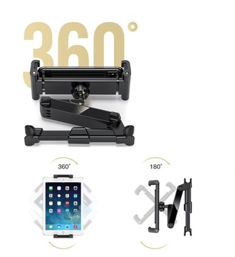 REGULOWANY UCHWYT SAMOCHODOWY NA TABLET TELEFON ZAGŁÓWEK SIEDZENIE DO AUTA