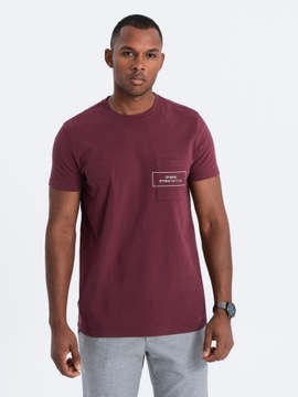 T-shirt męski bawełniany bordowy V3 S1742 XL