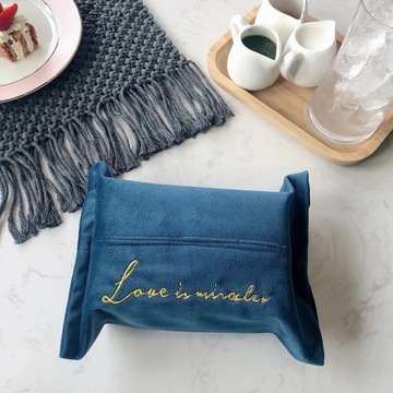 TPXCKz Крышка коробки для салфеток Бархатная коробка для носового платка с вышивкой Держатель для салфеток