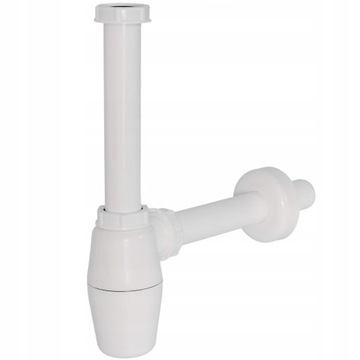 SYFON UMYWALKOWY OKRĄGŁY BIAŁY REGULOWANY PVC
