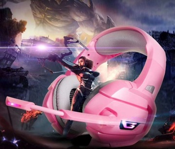 ИГРОВАЯ ГАРНИТУРА РОЗОВАЯ ГАРНИТУРА ПК PS4 XBOX