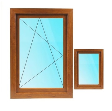 Okno PCV Schüco RU 2x Złoty dąb 80x80