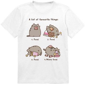 KOSZULKA DZIECIĘCA T-SHIRT DLA DZIECKA KOSZULKA PUSHEEN KOT 152 158 JAKOŚĆ