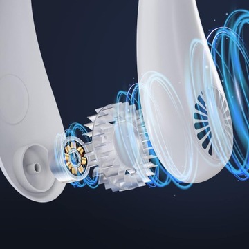 PRZENOŚNY WENTYLATOR WIATRAK NA SZYJĘ USB CHŁODZĄCY MOBILNY BIAŁY 5000MAH