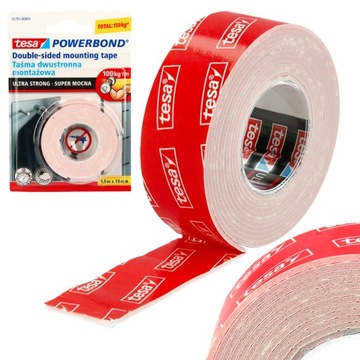 Суперпрочная лента POWERBOND TESA 1,5 м, двусторонняя.