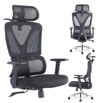 Fotel Biurowy Ergonomiczny Solidny Krzesło Obrotowe Do Pracy Przy Biurku