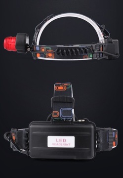 Налобный фонарь 2x COB +XM-L T6 MEGA ZOOM LC12