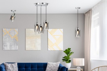 Подвесной потолочный светильник Люстра ХРОМИРОВАННАЯ стеклянная трубка 540-EZ1 LED E27