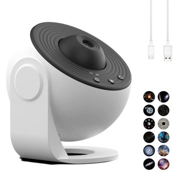 PROJEKTOR GWIAZD NIEBA LED LAMPKA NOCNA OBROTOWA 360 NA IMPREZĘ + 12X DYSK
