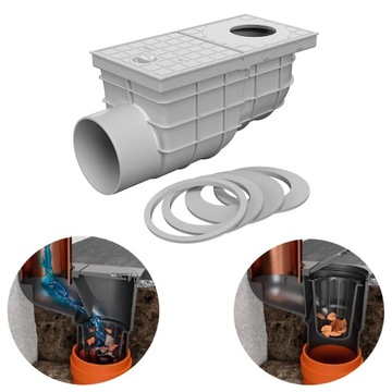 ОЧИСТИТЕЛЬ БОКОВЫХ ЖЕЛОБОВ SIDE GUTTER CLEANER DRAIN 110 Серый Универсальный Сифон