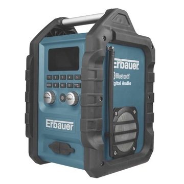 Строительная радиостанция Erbauer с Bluetooth, НА АККУМУЛЯТОРЕ