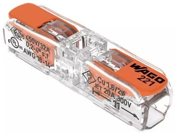 Szybkozłącze przelotowe WAGO, 32A, 450V, 0.2-4 mm², Wago, WG-221-241